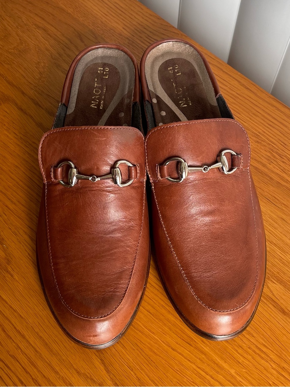 Naot Halny Mule Chestnut Brown Leather Size 41/10